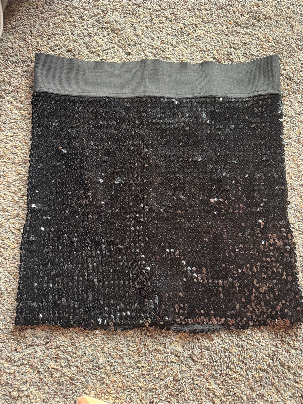 2b bebe Black Sequin Mini Skirt with Elastic Waistband
